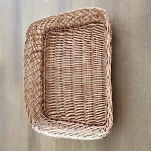 Vintage Straw Rectangular Basket